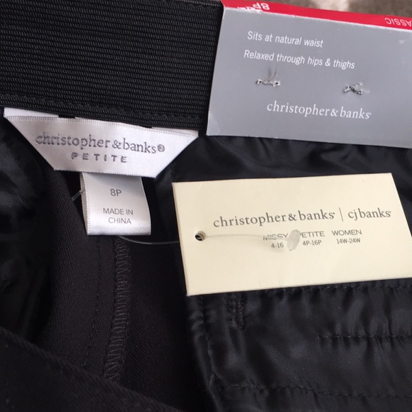 Christopher & Banks Black Workwear Classic Fit Downtown Trouser 8 Petite Pant - Picture 4 of 7